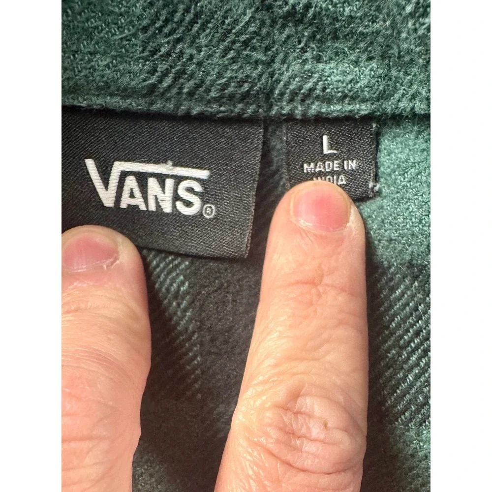 Vans My Hero Academia Deku Custom Plaid Flannel Shirt Mens Large‎ Green Black